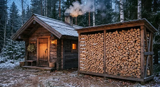 Укладка дров в Северном, улица Зелёная, 32